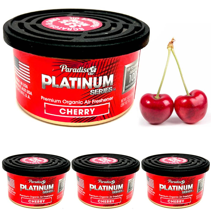 4 Paradise Platinum Organic Air Freshener Fiber Can Long Lasting Scent Cherry