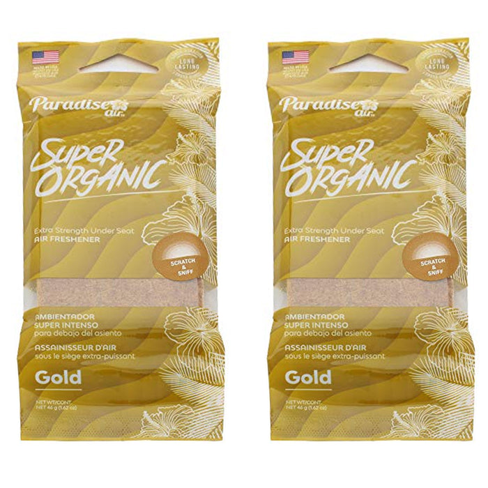 2pc Gold Extra Strength Scent Car Air Freshener Block Stone Under Seat Fragrance