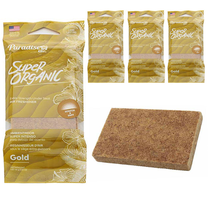 4pc Gold Air Freshener Block Stone Extra Strength Scent Car Under Seat Fragrance