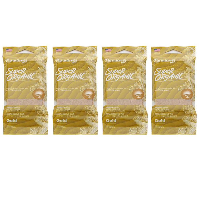 4pc Gold Air Freshener Block Stone Extra Strength Scent Car Under Seat Fragrance