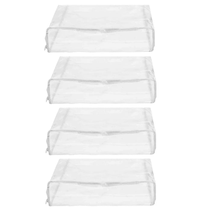 4 Clear Zipper Anti Dust Clothes Storage Bag Quilt Blanket Organizer 15X18X3