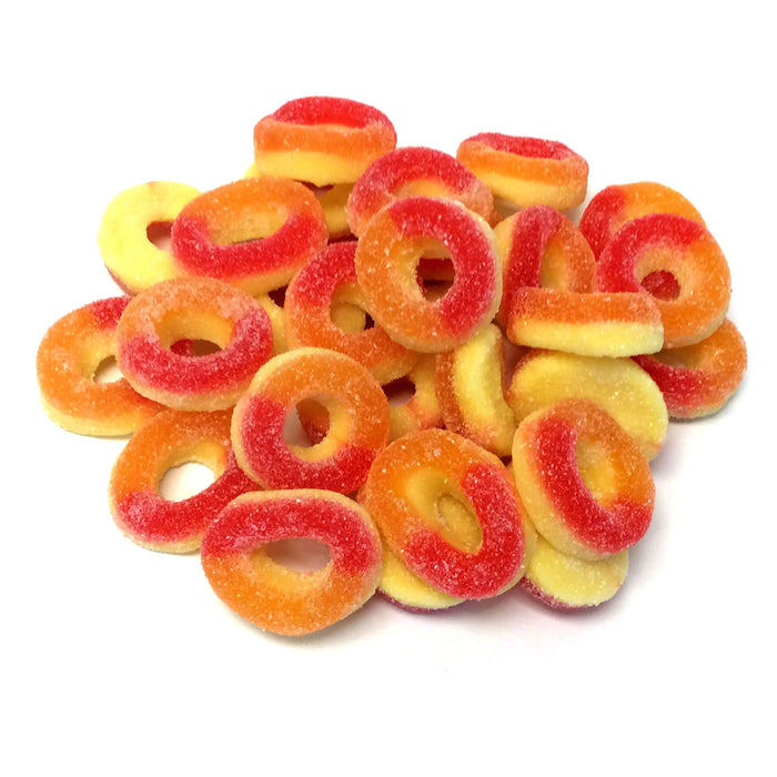 4 Bags Soft Chewy Gummy Peach Rings Candy Gummi Sugar Candies Sweet Fruit Flavor