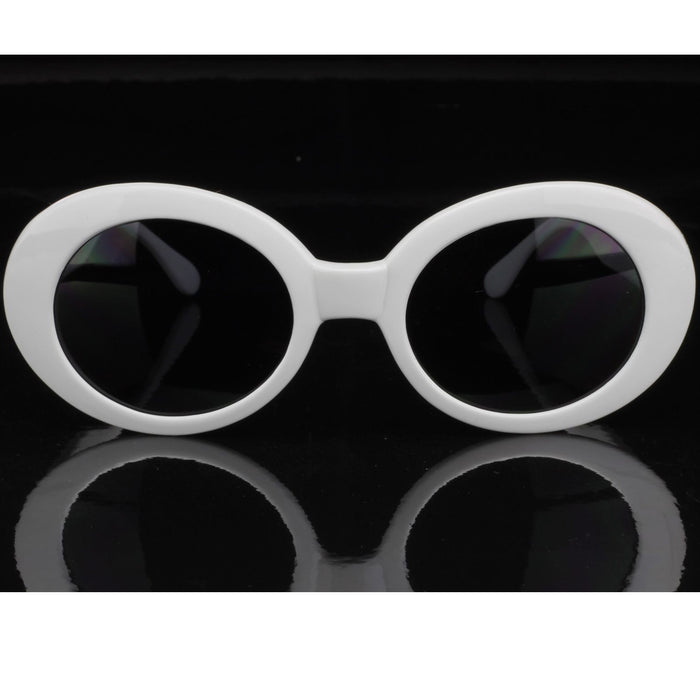 Oval Sunglasses White Black Clout Goggles Retro Glasses Vintage
