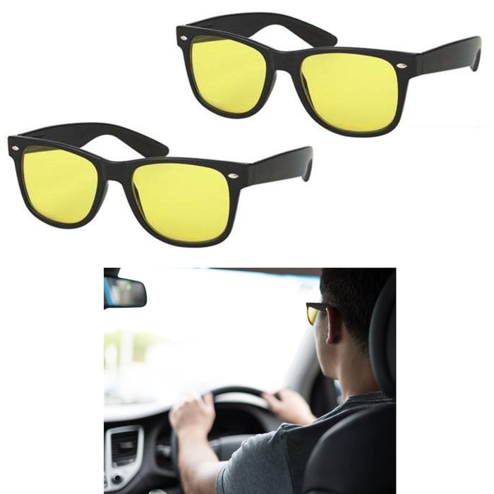 2PC Polarized Night Vision Driving Glasses Sunglasses Sport UV400 Safety Eyewear