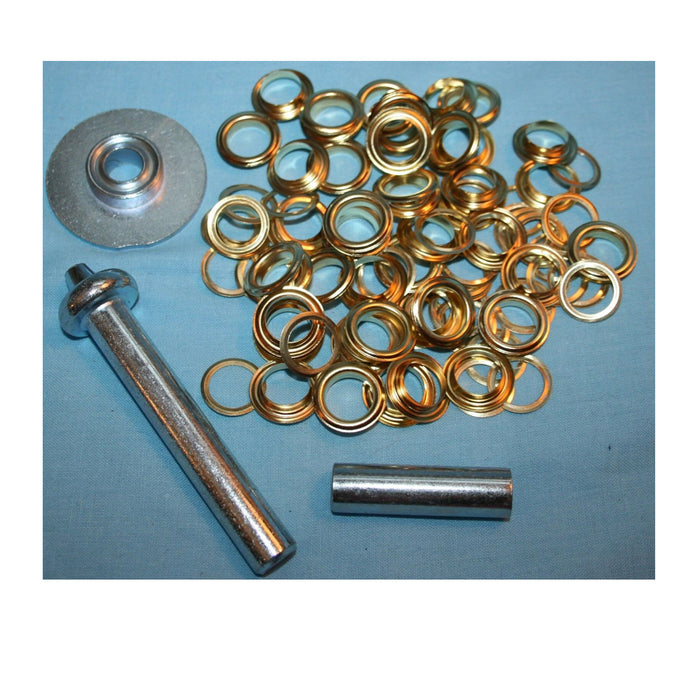 tent grommets 1/2" Grommet Punch Tool Kit 50 Grommets Tarps Repair Canvas Tents Banners DIY
