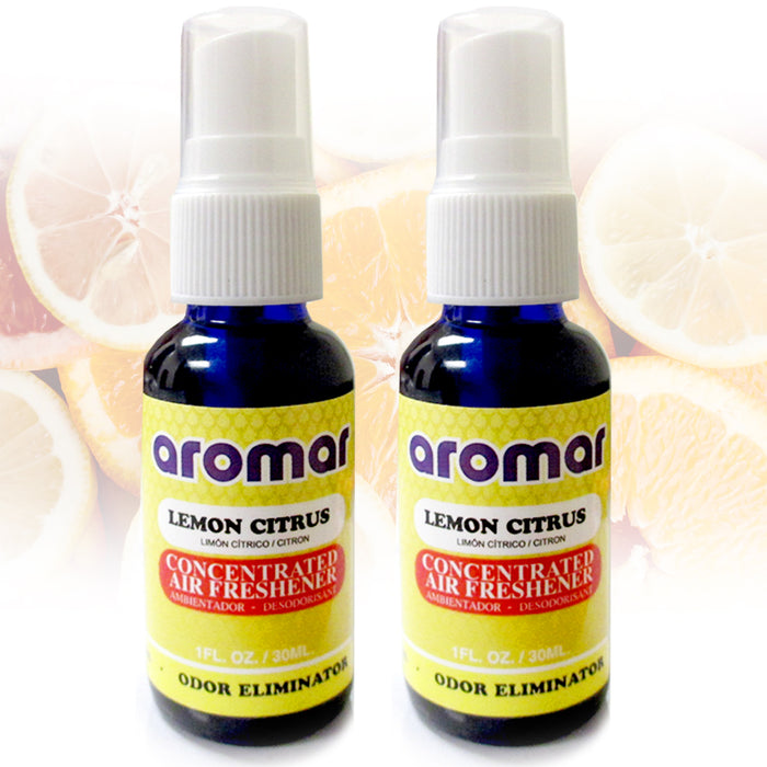 2 Lemon Citrus Air Freshener Spray Concentrated Home Car Room Odor Eliminator