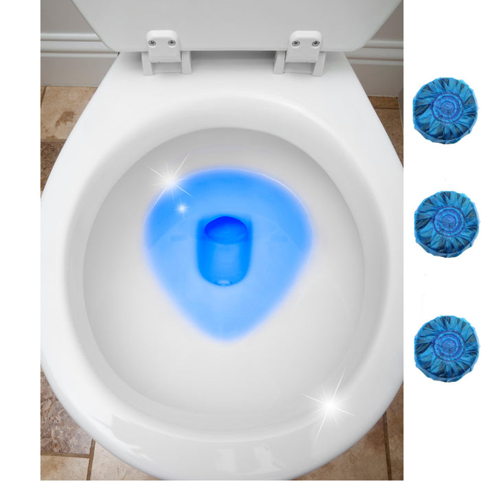 120 X Automatic Bleach Toilet Bowl Cleaner Stain Remover Blue Tablet Flush Tank