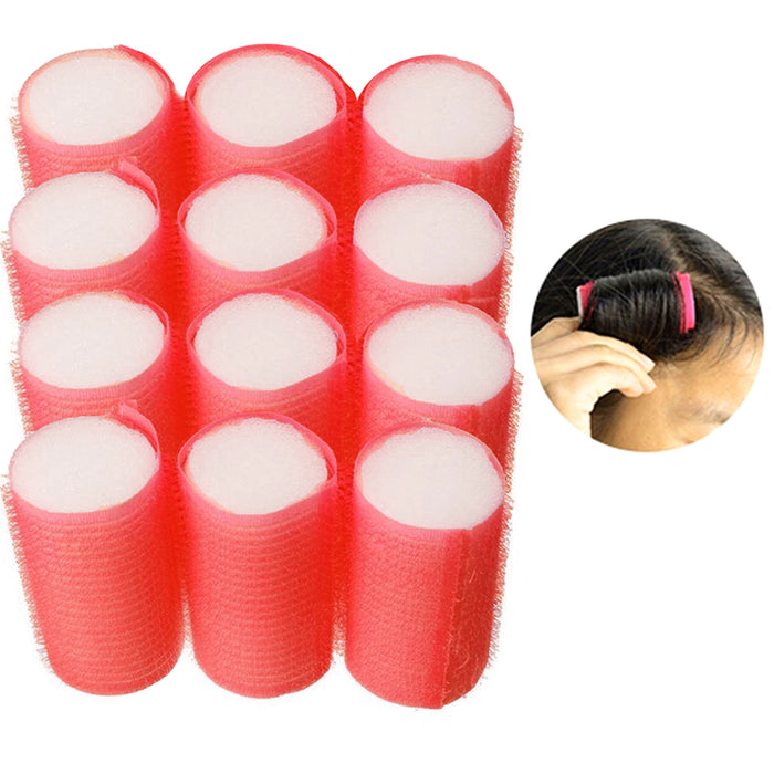 24 Soft Foam Cushion Cling Hair Rollers Self Adhering Medium Curls Curlers 1"Dia