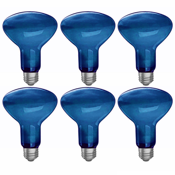 6 Pc Reflector Bulbs Blue Frosted Flood Light 50w 120v Replacement Lamp Lighting