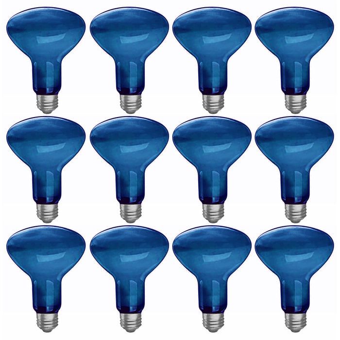 12 X Reflector Flood Light Bulbs Blue Frosted Replacement Lamp Lighting 50w 120v