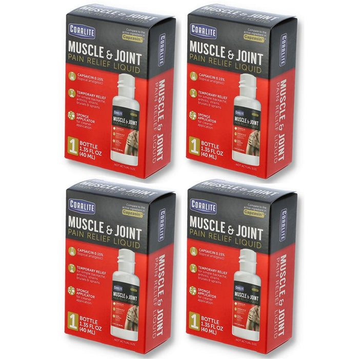 4 Pk Liquid Pain Relief Muscle Joint Capsaicin Topical Analgesic Extra Strength