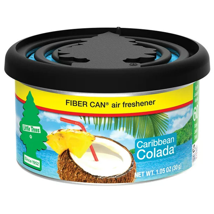 4 Pk Little Trees Caribbean Colada Air Freshener Fiber Can Scent Home Fragrance