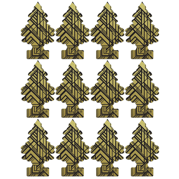 12 Little Trees Gold Scent Air Freshener Hanging Car Fragrance Auto Home Office