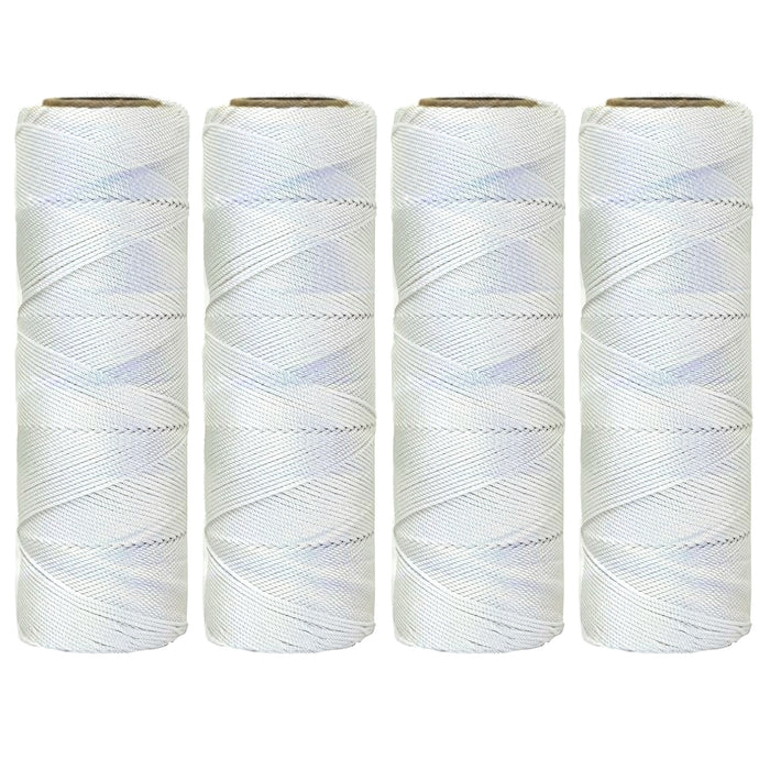 4 Pc Catfish Twine White Poly Drop Line Dropline 375' X #12 65LB Twisted Rope