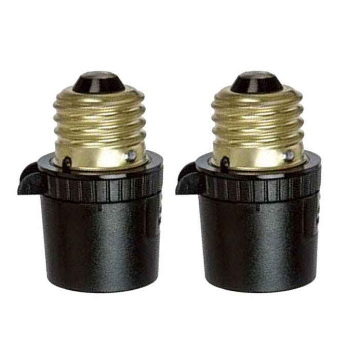 2 Pack Auto Sensor Dusk To Dawn Photocell Light Control Screw In Bulb Socket Blk