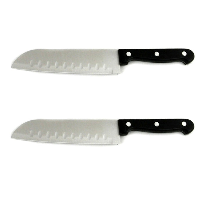 2 Santoku Knife Japanese Stainless Blade Kitchen Cook Chef Sushi Fish Meat Fruit