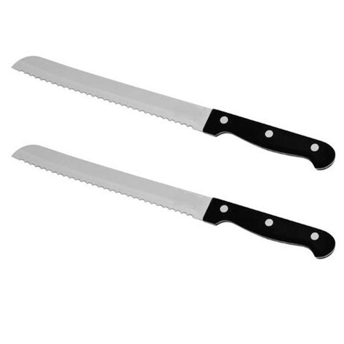 2 X Kitchen Knives 8" Serrated Slicing Bread Knife Stainless Steel Carving Blade
