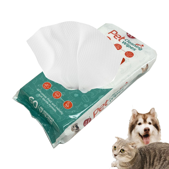 4 Pk Pet Cleaning Wipes Dog Cat Grooming Deodorize Hypoallergenic Dry Bath 240ct