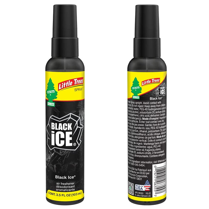 4 Pc Little Trees Black Ice Air Freshener Spray Fragrance Eliminate Odors 3.5oz