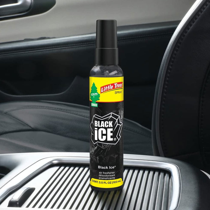 4 Pc Little Trees Black Ice Air Freshener Spray Fragrance Eliminate Odors 3.5oz