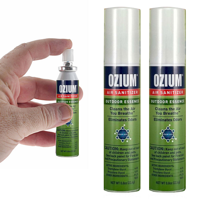 2 Ozium Air Sanitizer Freshener Smoke Bad Odor Eliminator Outdoor Essence 0.08oz