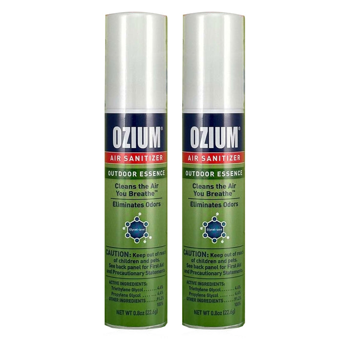 2 Ozium Air Sanitizer Freshener Smoke Bad Odor Eliminator Outdoor Essence 0.08oz