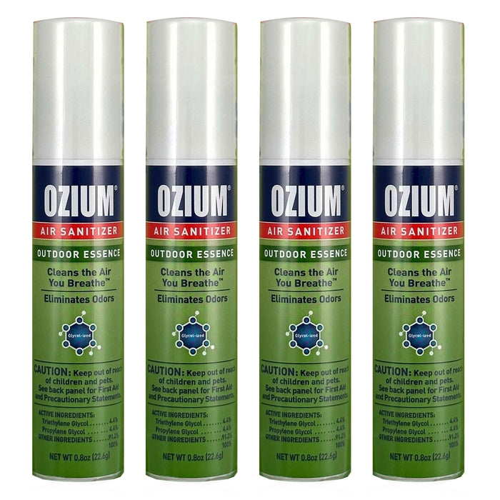 4 Ozium Air Sanitizer Spray Freshener Eliminate Bad Odors Outdoor Essence 0.08oz