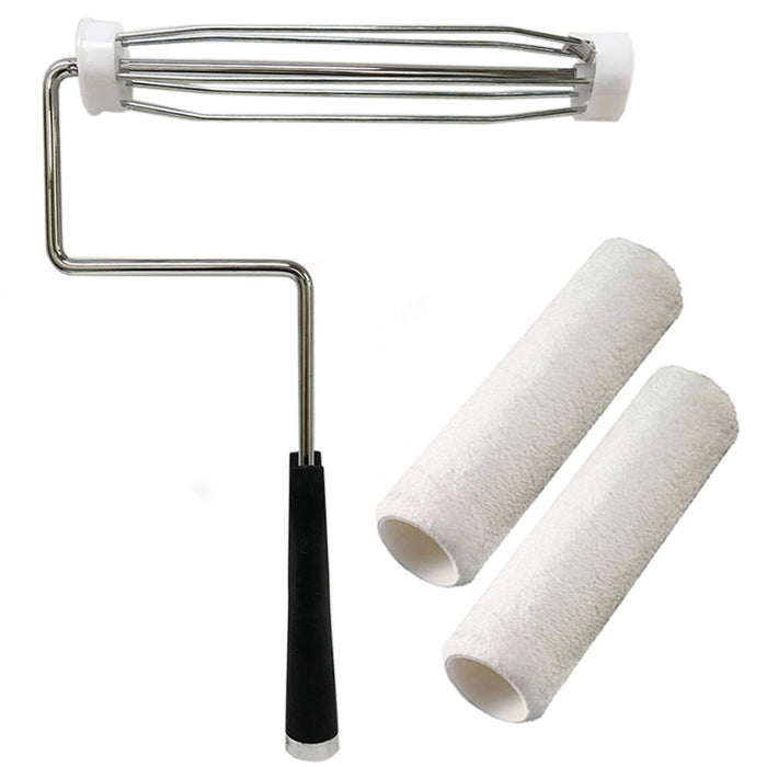 Paint Roller Frame Set 9" Covers Refills Metal Painting Roller Handle Heavy Duty