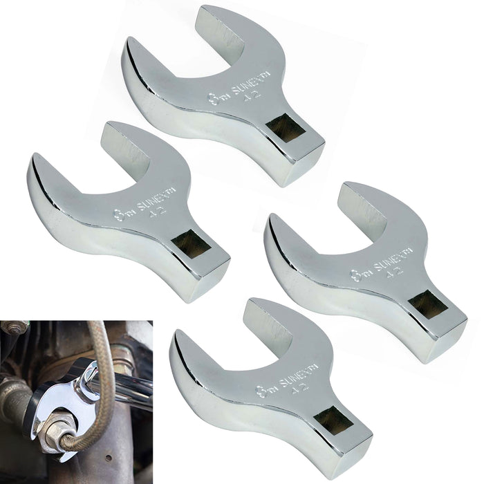 4 Pc Jumbo Crowfoot Wrench 42MM Ratchet Attachment Straight Open End 1/2" Drive