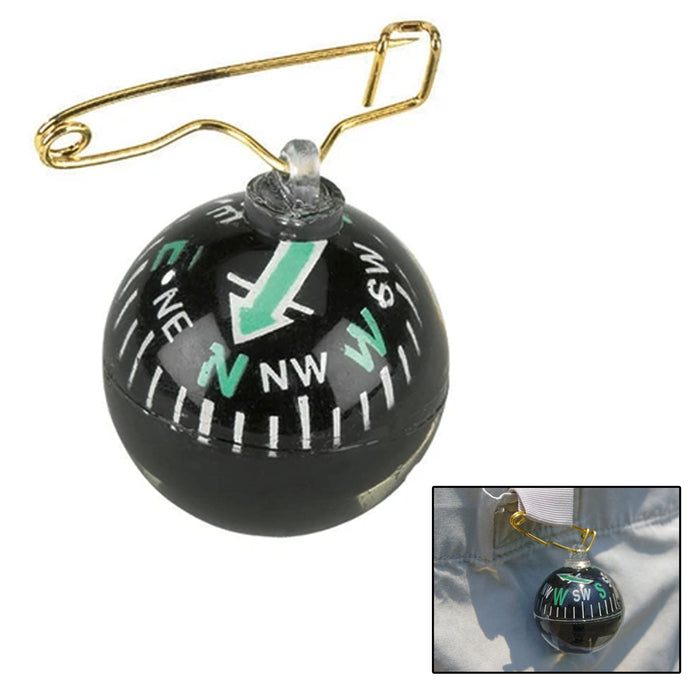 1 Survival Compass Ball Pin On Liquid Filled Camping Hiking Military Outdoor