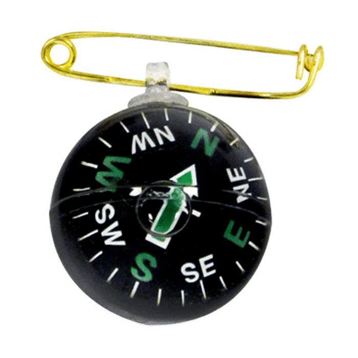 1 Survival Compass Ball Pin On Liquid Filled Camping Hiking Military Outdoor
