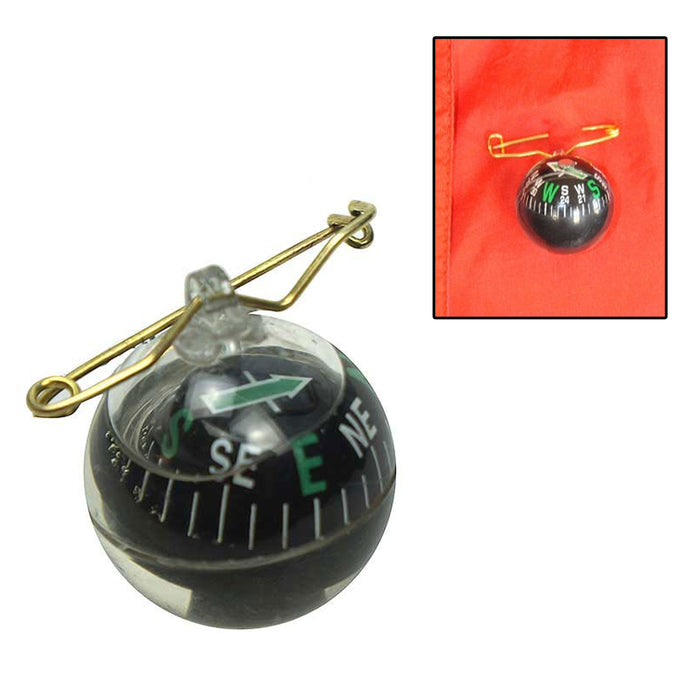 1 Survival Compass Ball Pin On Liquid Filled Camping Hiking Military Outdoor