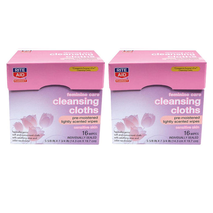 32 Ct Feminine Cloths Cleansing Wipes Individually Wrapped Soft Moist Towelette