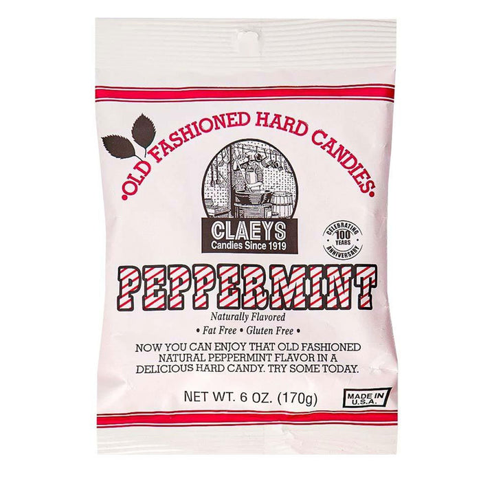 1 Bag Claeys Natural Peppermint Hard Candy Drops Minty Flavor Candies Mints 6oz