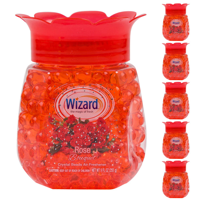 6 Pc Wizard Rose Bouquet Scented Air Freshener Crystal Beads Eliminate Odors 9oz