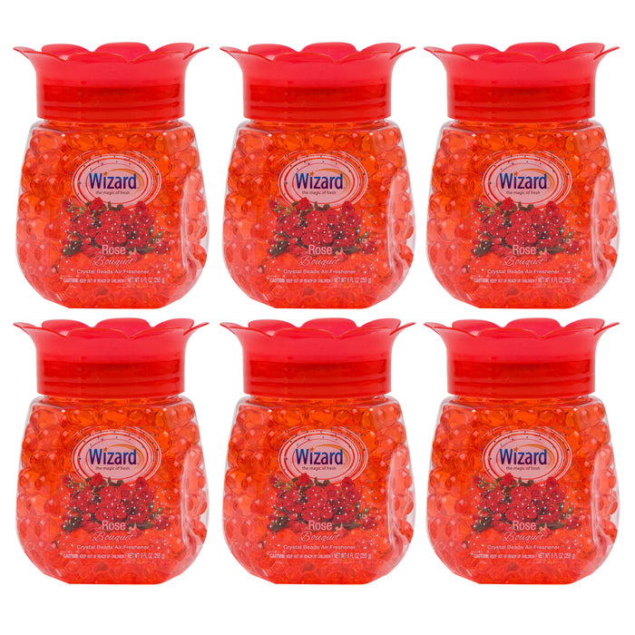 6 Pc Wizard Rose Bouquet Scented Air Freshener Crystal Beads Eliminate Odors 9oz