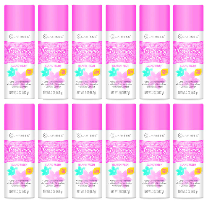 12 Women Feminine Spray Body Freshening Deodorizing Fragrance Island Fresh Scent