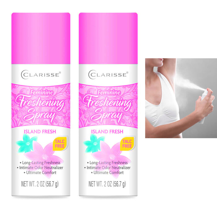 2 Pc Women's Island Fresh Deodorant Spray Feminine Freshener Refresh Body Odor