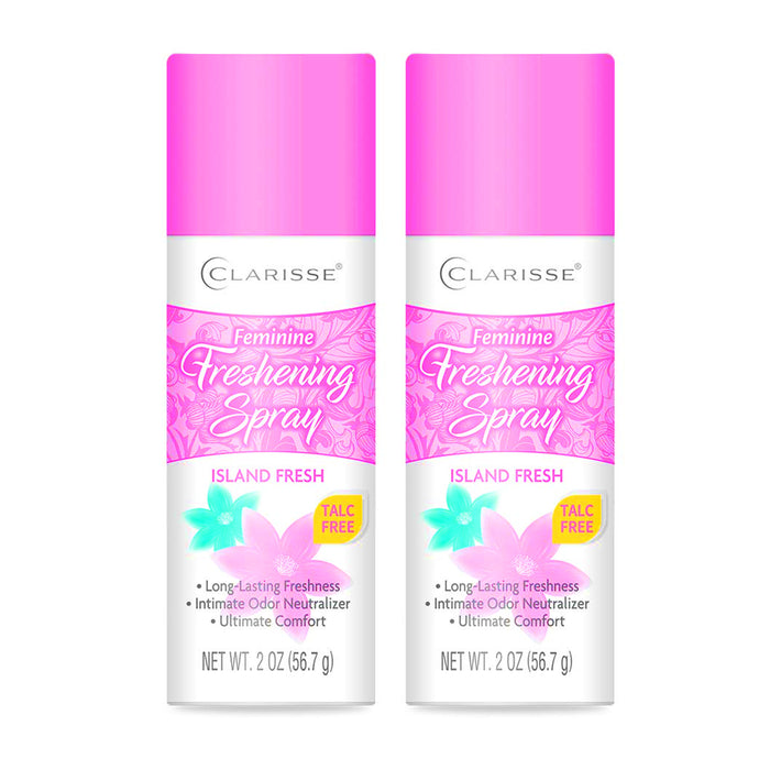2 Pc Women's Island Fresh Deodorant Spray Feminine Freshener Refresh Body Odor