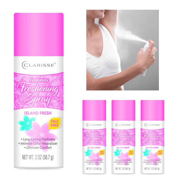 4 Feminine Deodorizing Spray Island Fresh Aroma Freshen Women Body Odor Control