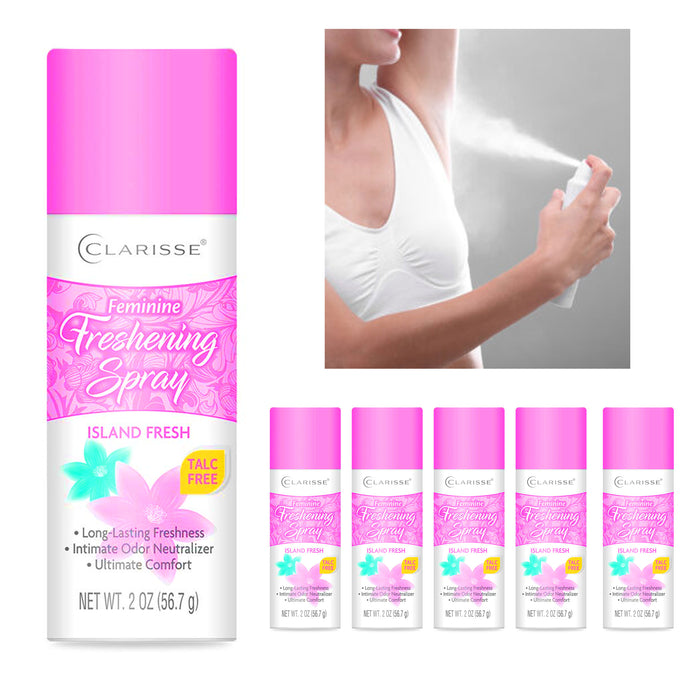 6 Feminine Freshening Deodorizing Spray Island Fresh Scent Women Body Fragrance
