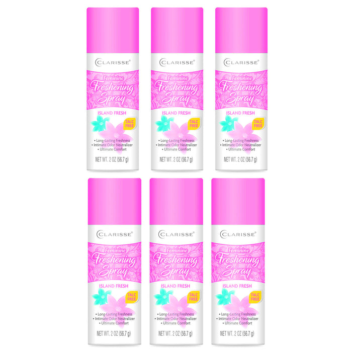 6 Feminine Freshening Deodorizing Spray Island Fresh Scent Women Body Fragrance