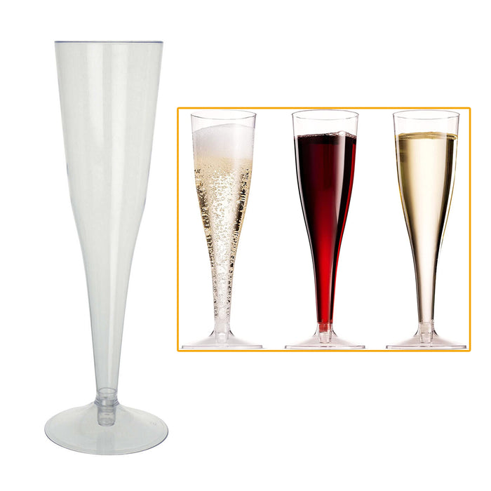 12 Pc Disposable Plastic Champagne Flutes Wine Mimosa Glasses Cups Wedding 6oz