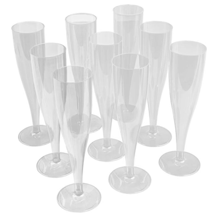 24 Pc Plastic Champagne Flutes Disposable Wine Glasses Mimosa Cups Wedding 6oz