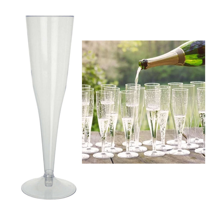 48 Disposable Wine Glasses Plastic Champagne Flutes Mimosa Cups Party Decor 6oz
