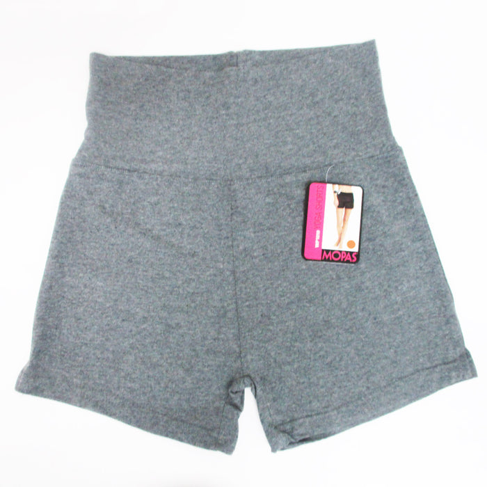 Women's Yoga Fold Over Waist Gym Spandex Sexy Shorts Cotton Fitness Grey Medium