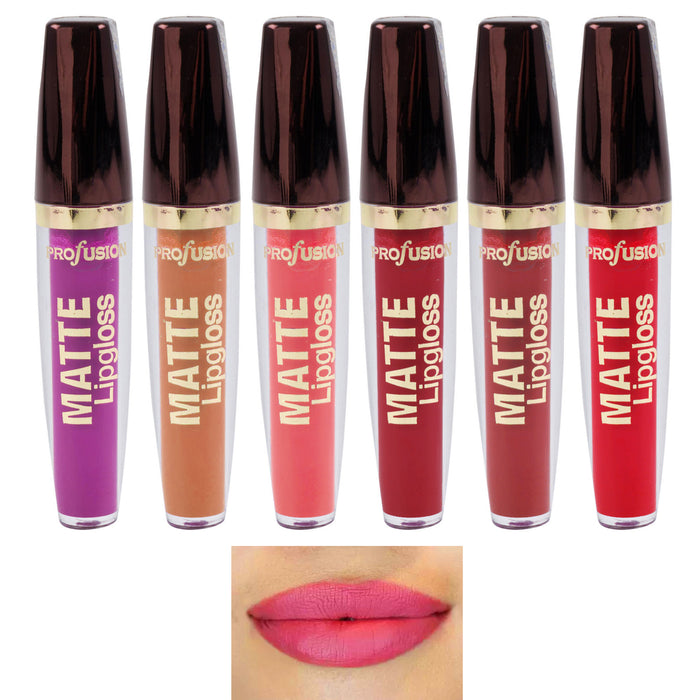 6 Pc Assorted Matte Lip Gloss Lipstick Bold Colors Cream Beauty Cosmetics 0.21oz