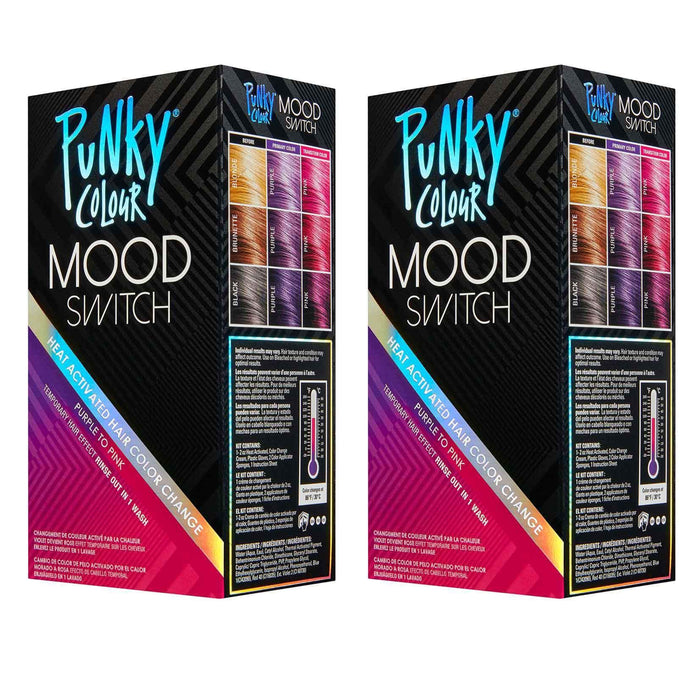 2 Pks Color Change Hair Dye Punky Colour Mood Switch Purple to Pink Temporary
