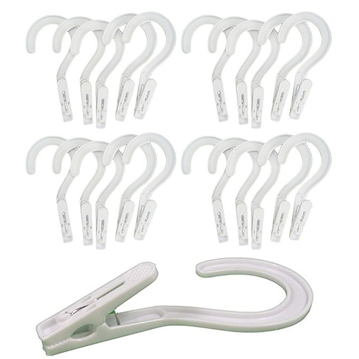 50 Pack Portable Laundry Hooks Clothes Pins Plastic Hangers Home Travel Drip Dry