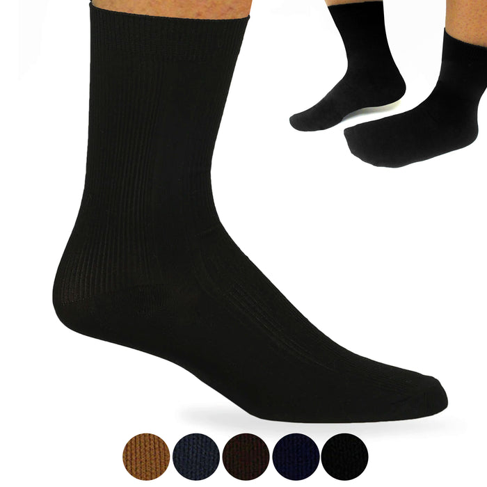 6 Pairs Mens Dress Socks Fashion Casual Crew Multi Color Polyester Siz   AllTopBargains